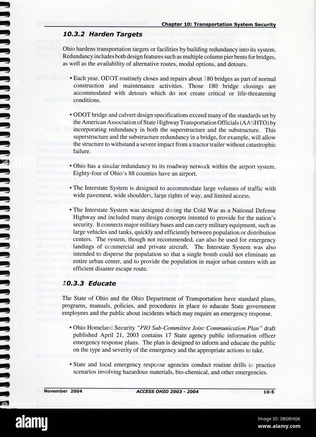 Access Ohio 2004-2030 fornisce una struttura completa per il sistema di trasporto dell'Ohio, identificando obiettivi a lungo termine di sicurezza, efficienza e sviluppo bilanciato per soddisfare le esigenze delle generazioni future. Foto Stock