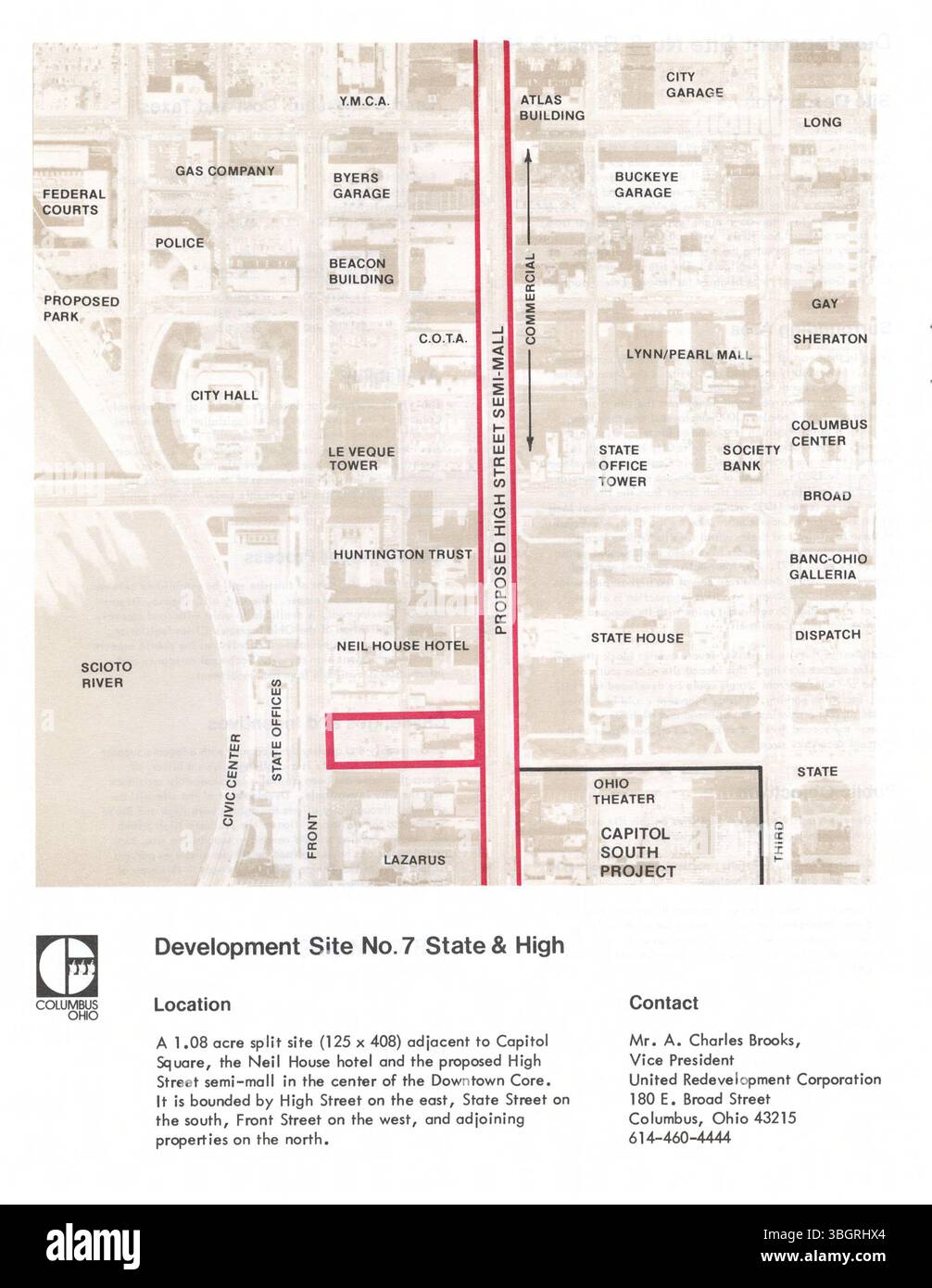 Il piano Columbus del 1978 discute le opportunità di sviluppo lungo il Downtown High Street Corridor, volto a trasformarlo in uno spazio di transito e pedonale. I progetti chiave includono Ohio Center, High e Naghten, Portal Park South, Nationwide Plaza Phase II, e intersezioni come Gay and High, Broad and High, State and High e Capitol South. Foto Stock Il piano Columbus del 1978 discute le opportunità di sviluppo lungo il Downtown High Street Corridor, volto a trasformarlo in uno spazio di transito e pedonale. I progetti chiave includono Ohio Center, High e Naghten, Portal Park South, Nationwide Plaza Phase II, e intersezioni come Gay and High, Broad and High, State and High e Capitol South. Foto Stock
