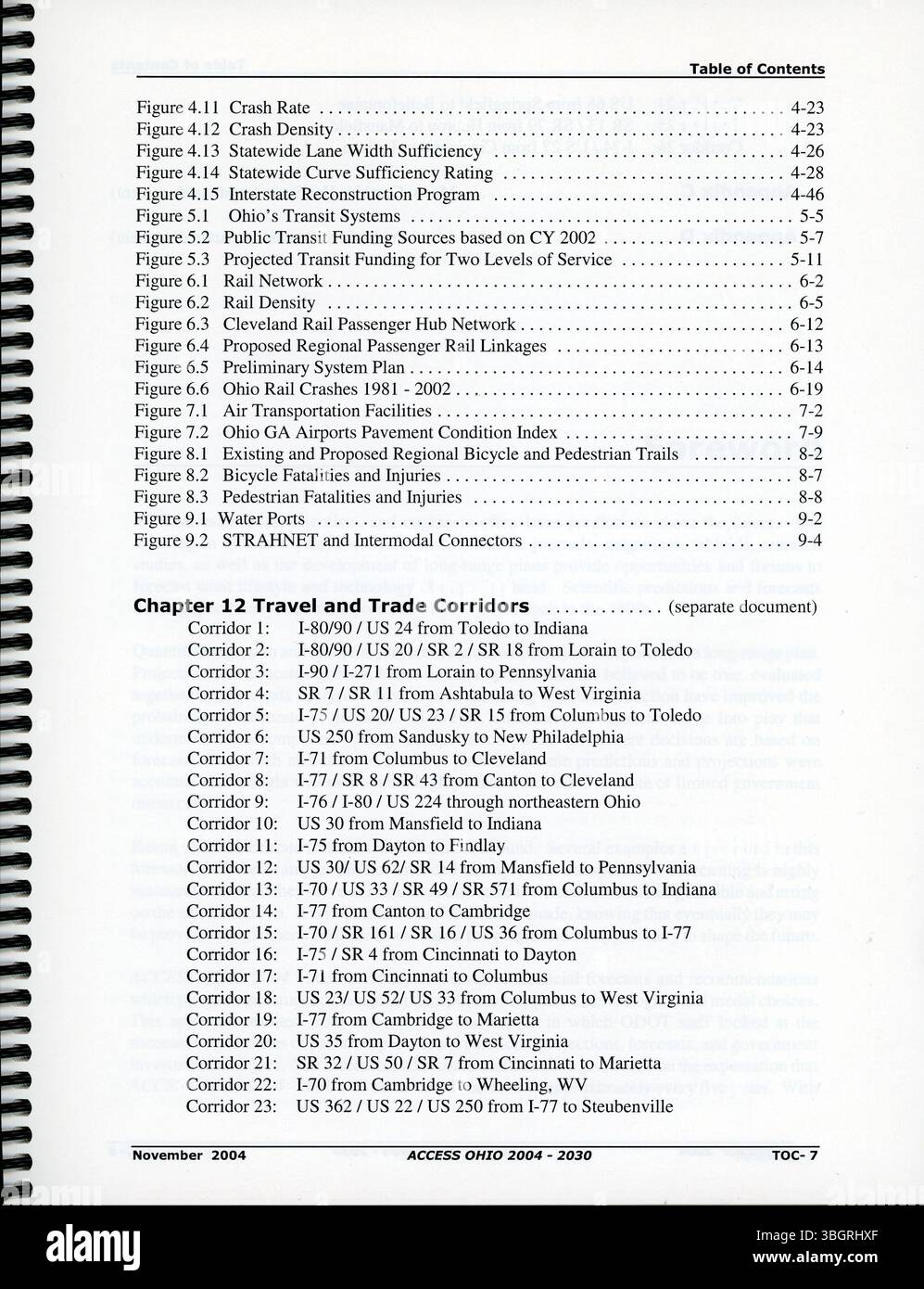Access Ohio 2004-2030 by ODOT delinea le politiche e le strategie di investimento per il sistema di trasporto dell'Ohio, concentrandosi su sicurezza, efficienza ed equilibrio. Fornisce una visione a lungo termine per le infrastrutture statali, l'implementazione dei progetti e le future esigenze di trasporto. Foto Stock