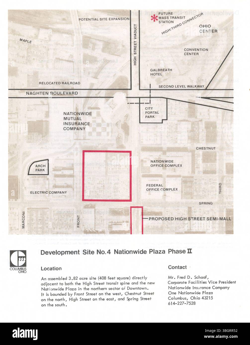 Il piano di sviluppo 1978 di Columbus prevede un'attenzione particolare al potenziamento del Downtown High Street Corridor per migliorare le infrastrutture pedonali e di transito. I progetti chiave includono Ohio Center, High e Naghten, Portal Park South e Nationwide Plaza Phase II Foto Stock Il piano di sviluppo 1978 di Columbus prevede un'attenzione particolare al potenziamento del Downtown High Street Corridor per migliorare le infrastrutture pedonali e di transito. I progetti chiave includono Ohio Center, High e Naghten, Portal Park South e Nationwide Plaza Phase II Foto Stock