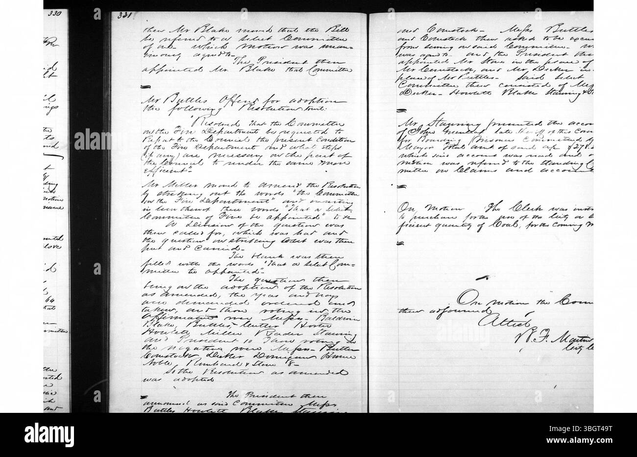 Le riviste e le ordinanze scritte a mano da Colombo datate dal 1816 al maggio 1854 descrivono le prime attività del governo municipale, le azioni del consiglio, le leggi approvate e i registri amministrativi ufficiali della città. Foto Stock