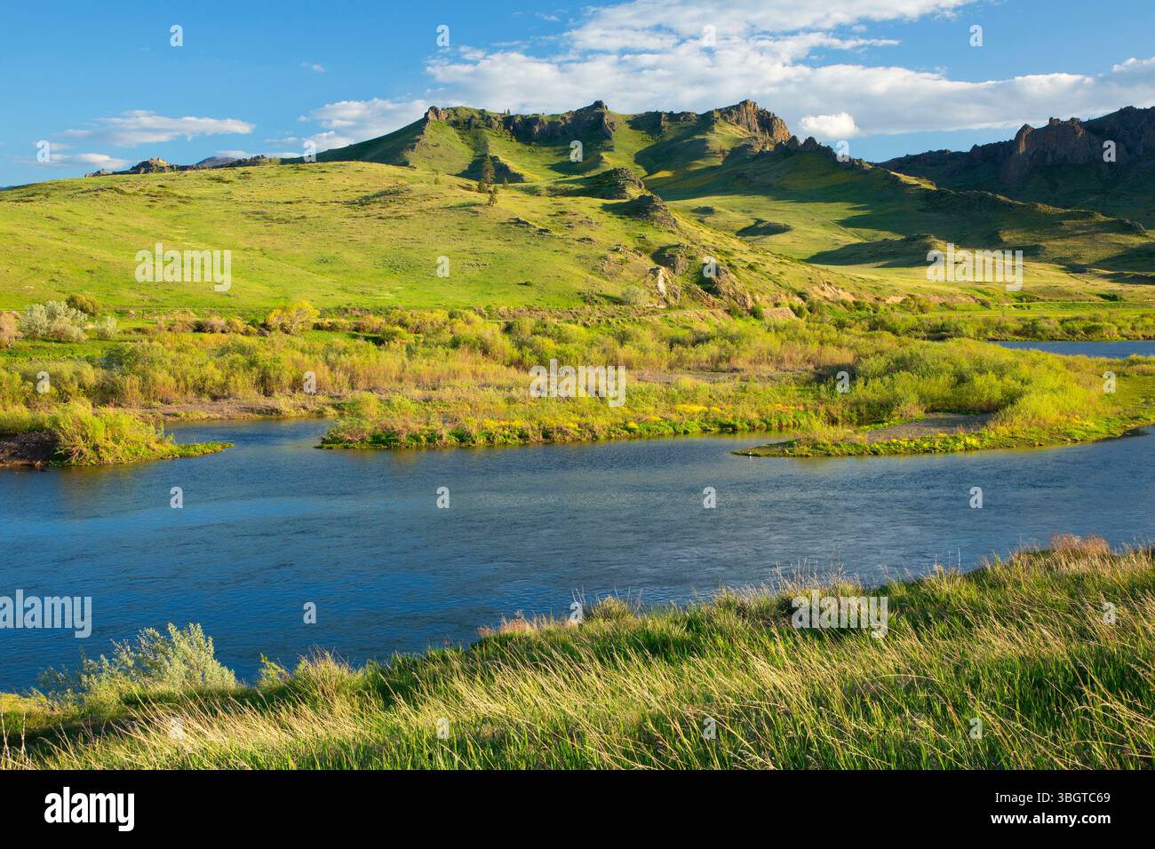 Missouri River, Missouri River Recreation Road, Pelican Point Fishing Access Site, Montana Foto Stock