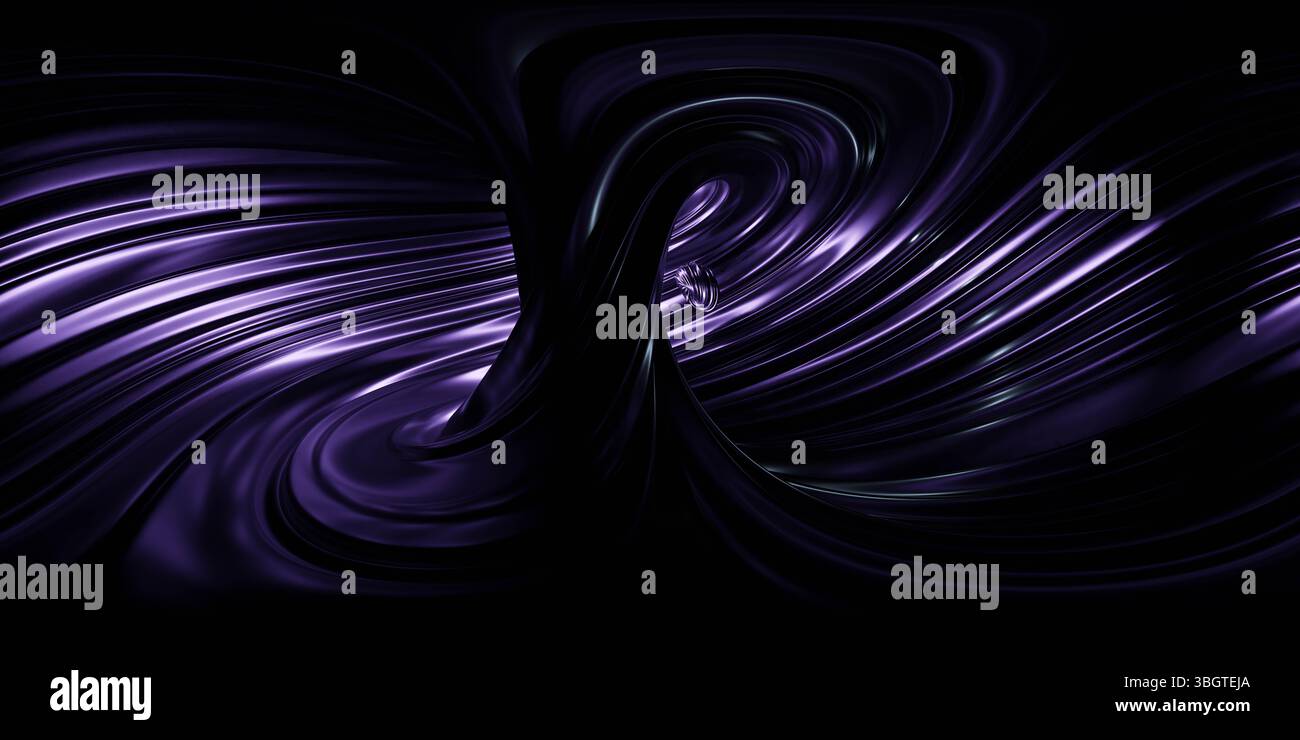Accattivante immagine vr 360 con design astratto Purple Waves Foto Stock