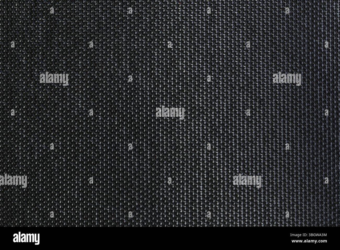 Questo sfondo in plastica nera testurizzata presenta un design elegante ed elegante, perfetto per vari progetti creativi, dalla moda agli interni Foto Stock