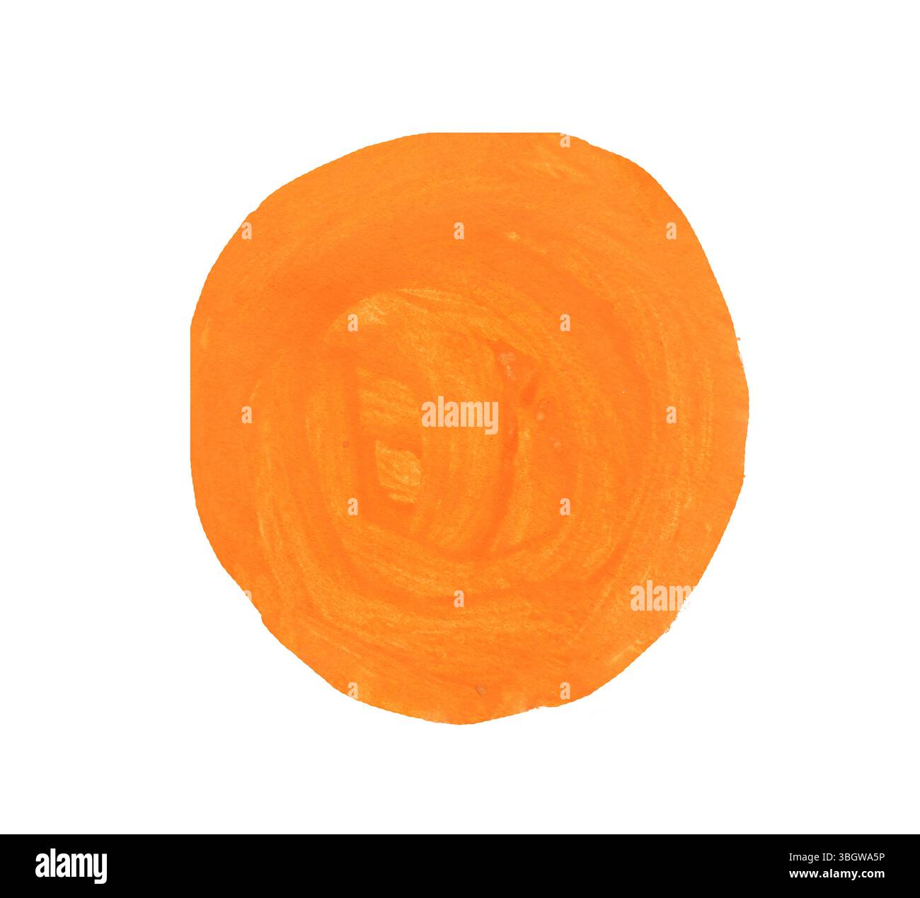 Una vivace forma circolare arancione, perfetta per lo sfondo o per progetti creativi. Questo design divertente aggiunge un tocco allegro a qualsiasi sforzo artistico. Foto Stock