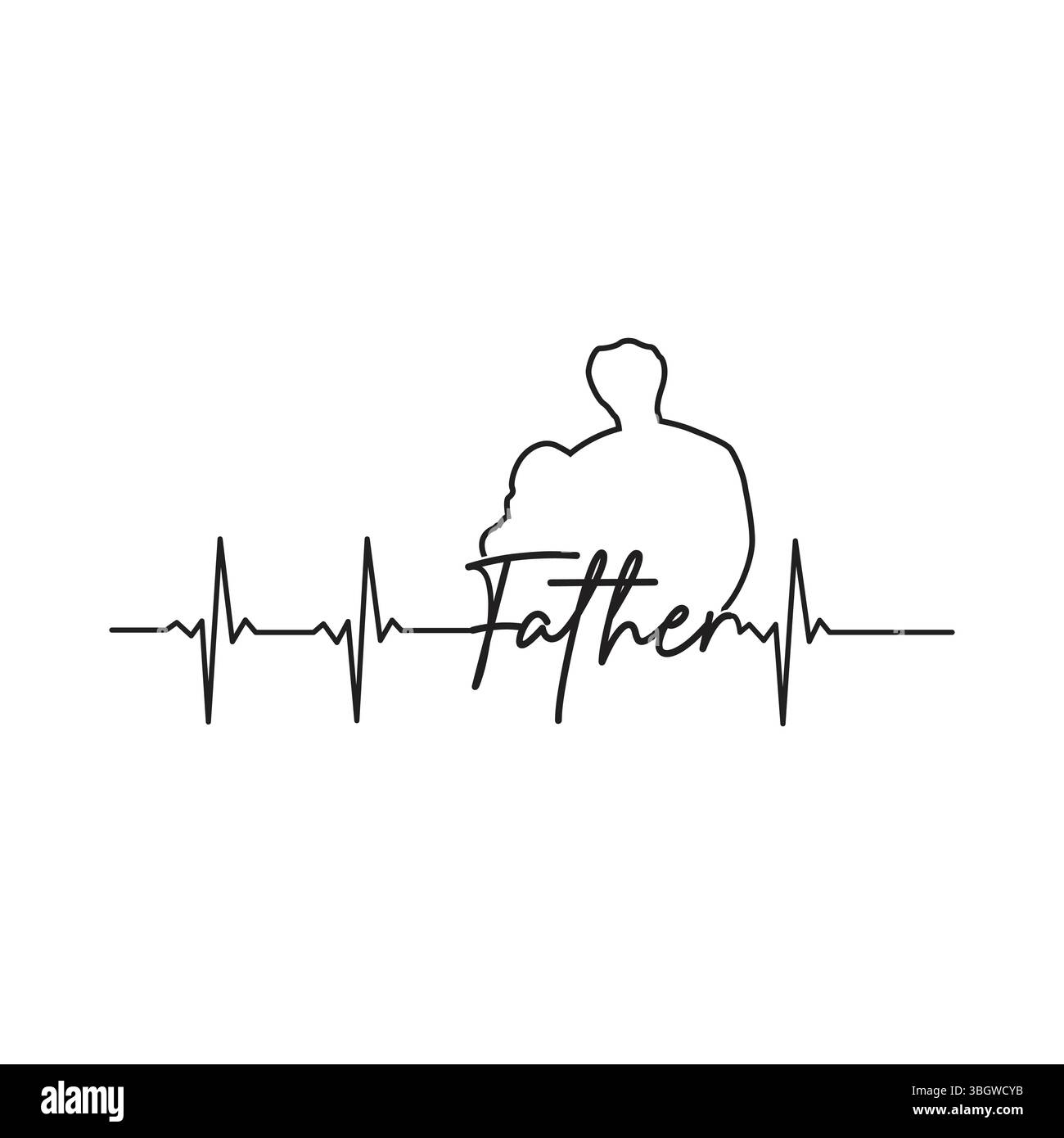 Buona festa del papà Typography Design with Hearts and Hat – Celebration Graphic for Dad Illustrazione Vettoriale