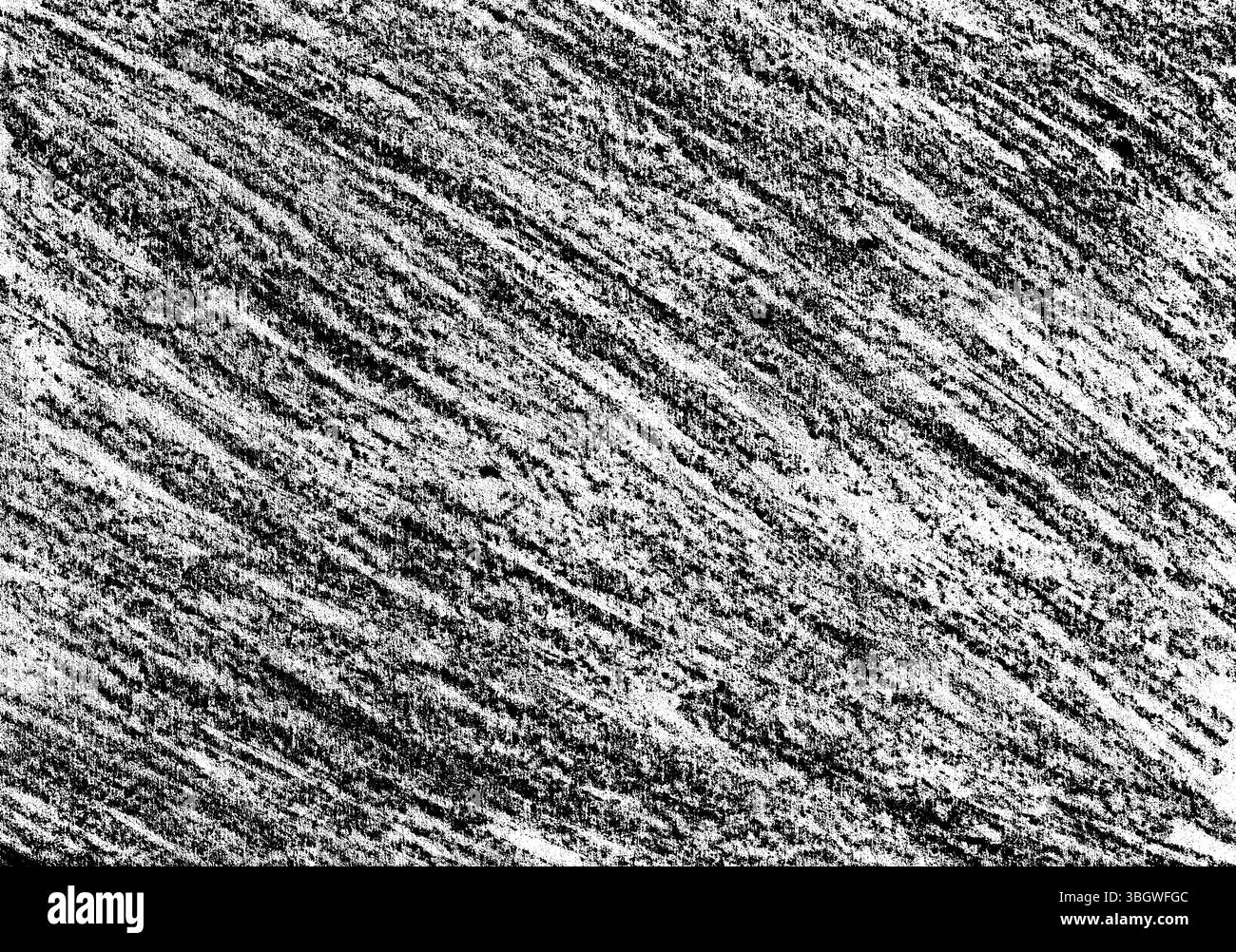 Lo sfondo viene riempito con tratti diagonali. Consistenza di pastelli di cera, gesso, matite. Colore nero e grigio. Sfondo bianco. In alcuni punti il col Foto Stock