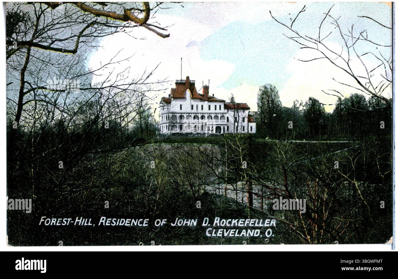 Forest Hill era la residenza estiva del magnate del petrolio John D. Rockefeller e della sua famiglia. Situata a Cleveland, Ohio, questa tenuta è stata utilizzata come rifugio all'inizio del XX secolo. La tenuta riflette la ricchezza e l'influenza di Rockefeller nella zona in quel momento. Foto Stock