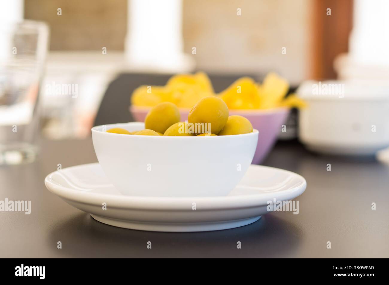Uno spuntino a metà pomeriggio in vacanza Foto Stock