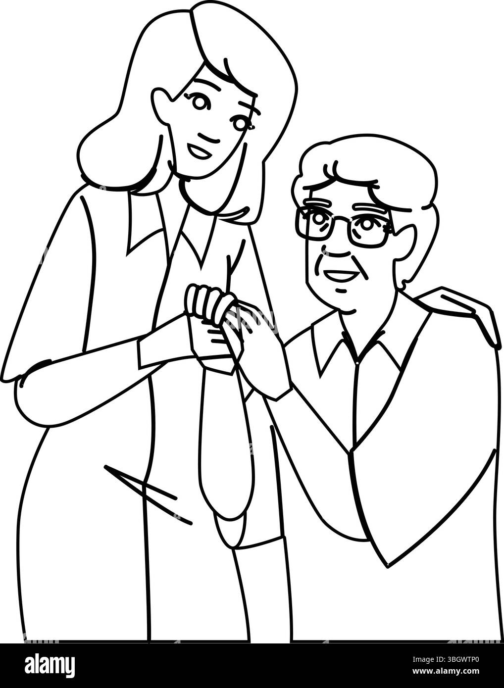 assistenza sanitaria geriatrica vettore paziente anziano Illustrazione Vettoriale