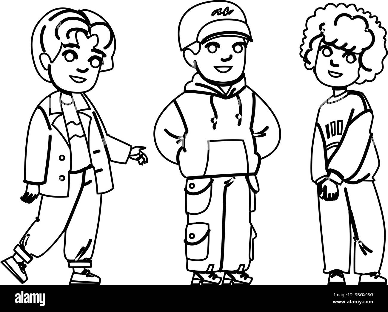 vettoriale di moda primaverile casual ragazzo Illustrazione Vettoriale