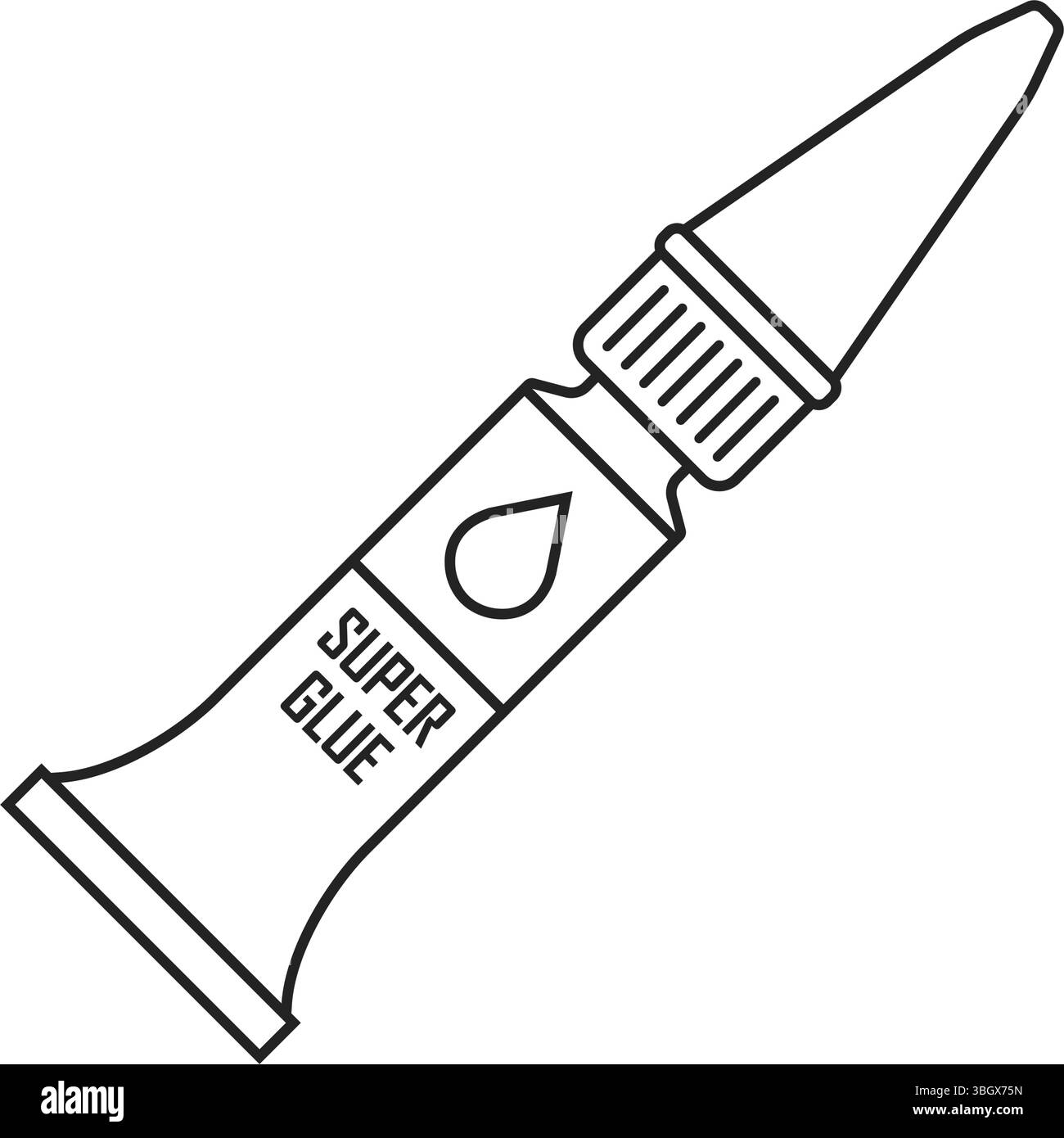 Bastoncino di colla e icona della bottiglia in stile piatto. Illustrazione vettoriale cancelleria scolastica su sfondo isolato. Concetto di business della firma degli approvvigionamenti per ufficio. Illustrazione Vettoriale