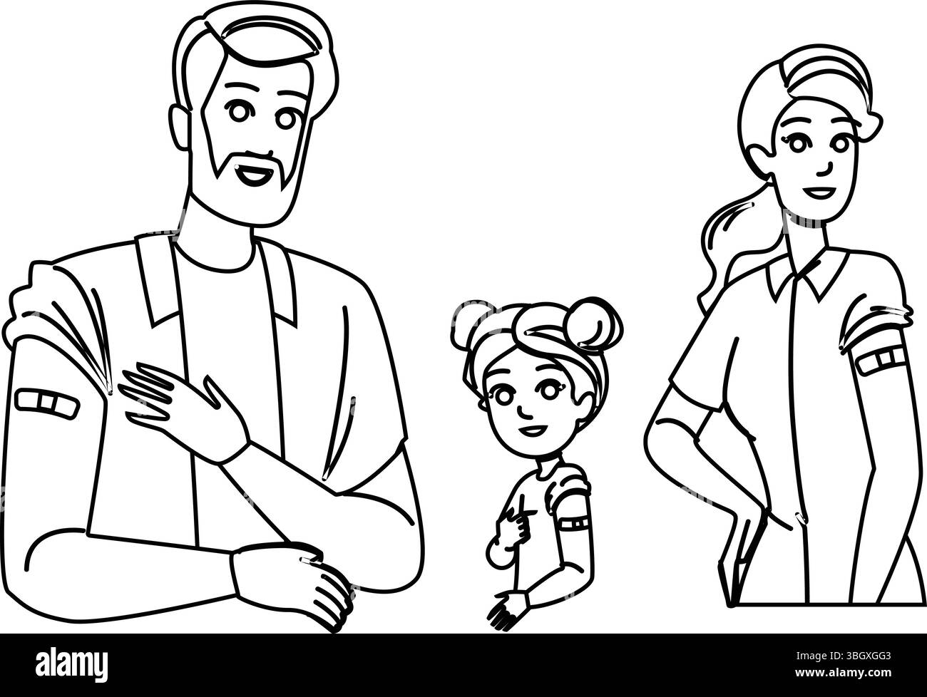 booster vaccinato persone vettore Illustrazione Vettoriale