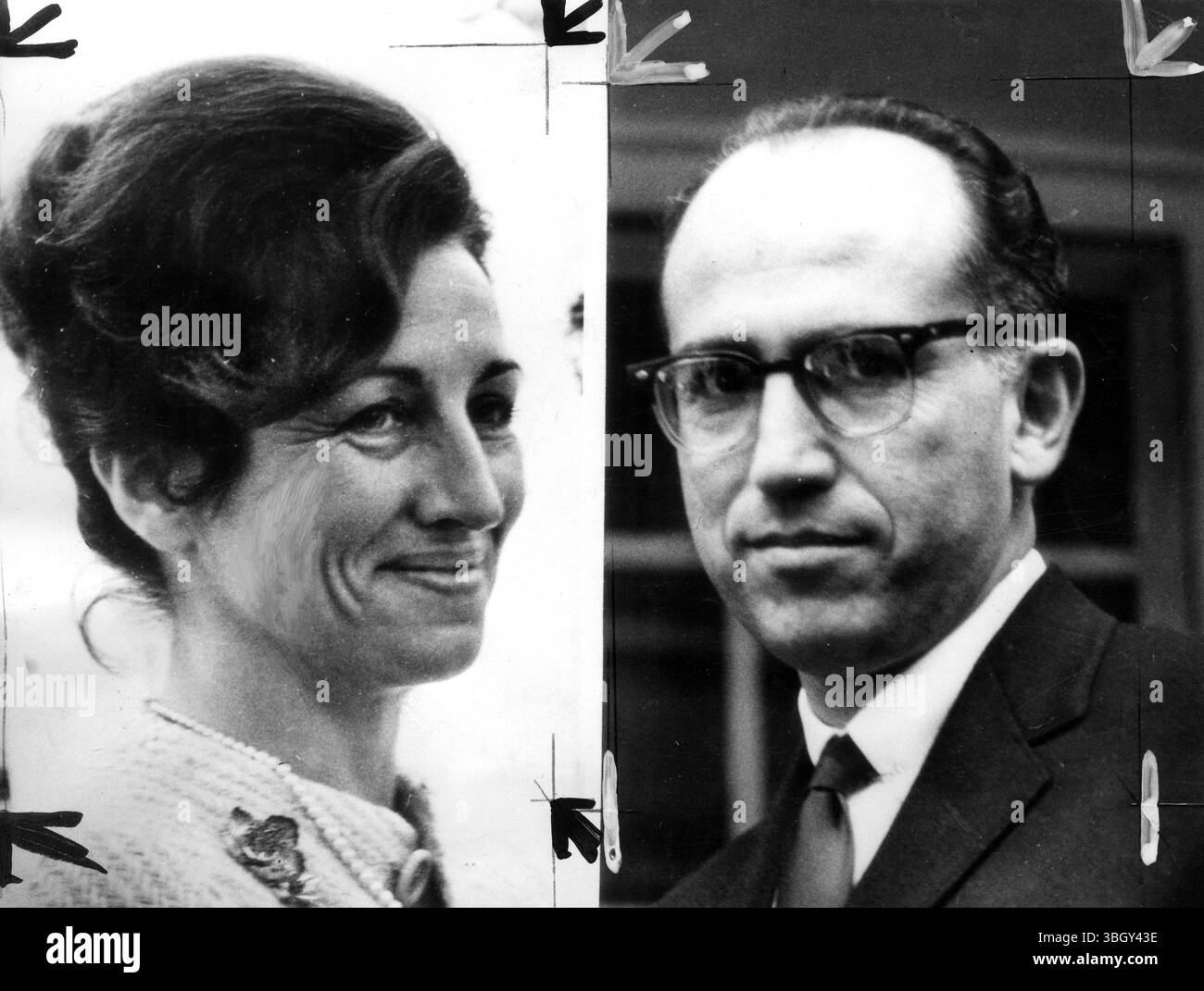 Jonas Salk e Francoise Gilot 18 giugno 1970 Foto Stock