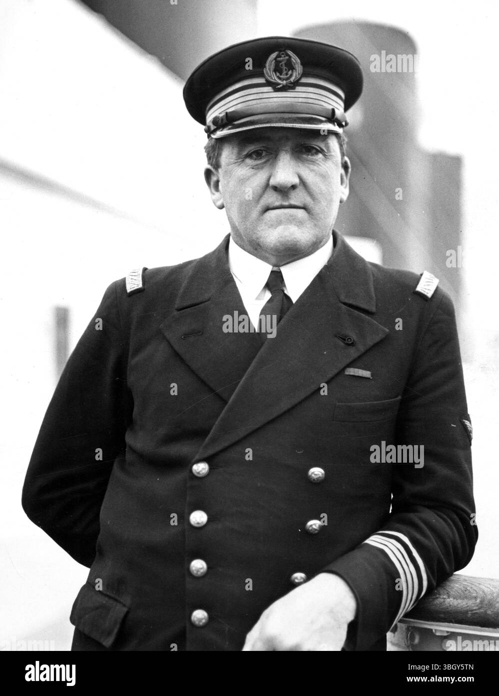 Capitano René Pugnet, a bordo della SS Ile De France, che comandava. 25 dicembre 1934 Foto Stock