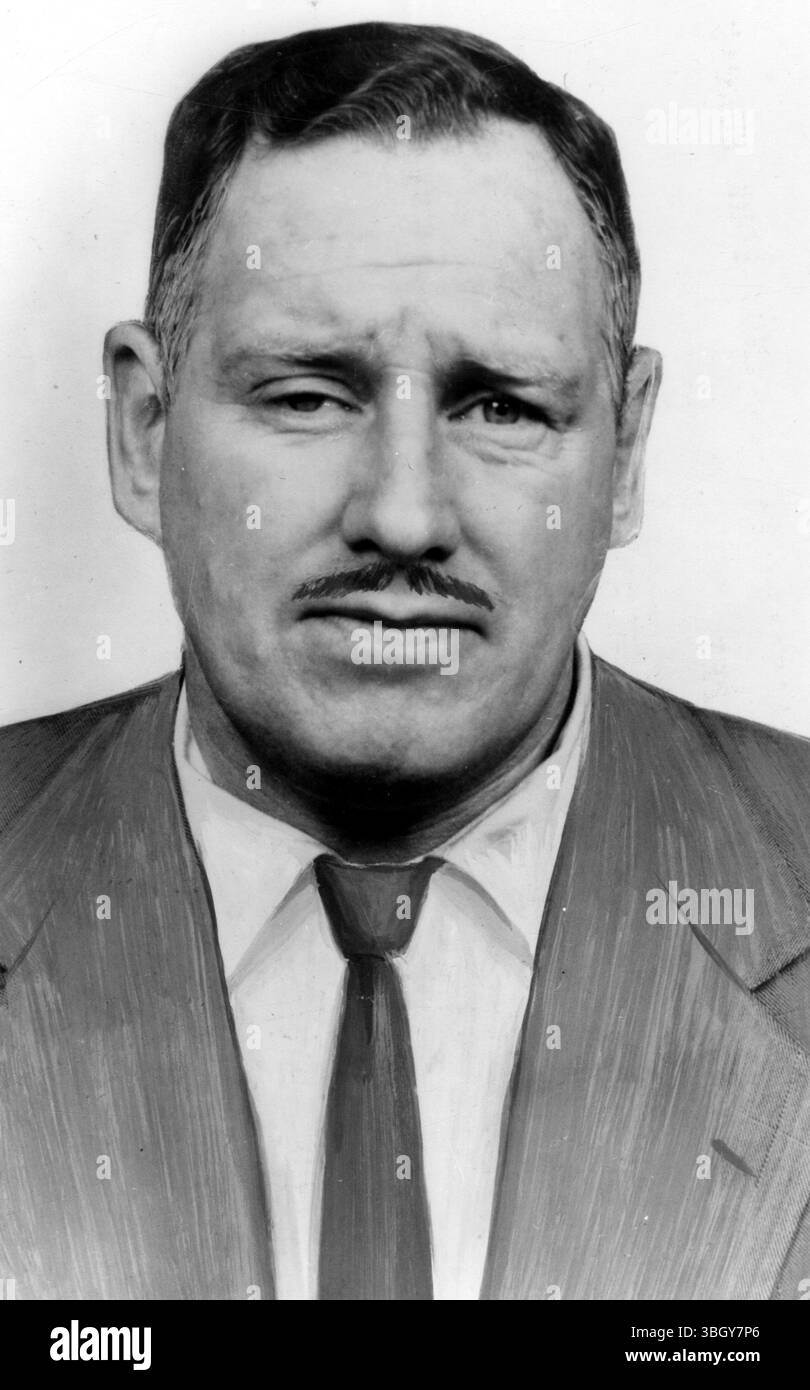 Ricercato dall'FBI. Michael Joseph o'Connor (mostrato nella foto dell'FBI), è stato aggiunto alla lista dell'FBI dei "10 fuggitivi più ricercati" per il presunto omicidio di Michael 'Knobby' Walsh in una taverna di Jersey City il 27 agosto 1962. 12 agosto 1962 Foto Stock