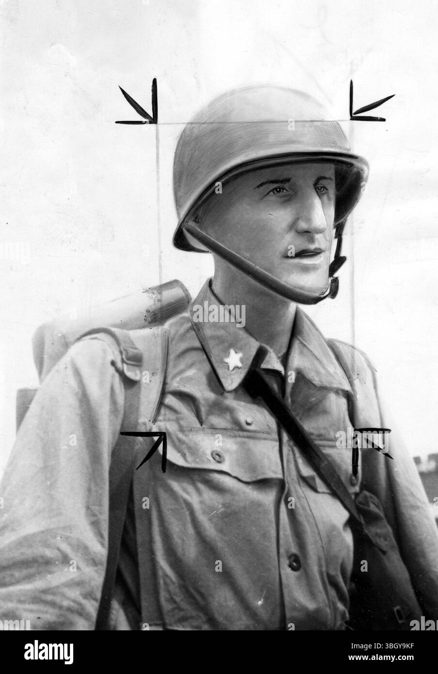 Maggiore generale Vern D. Mudge, comandante della 1a divisione di cavalleria nelle Filippine. 3 febbraio 1945 Foto Stock
