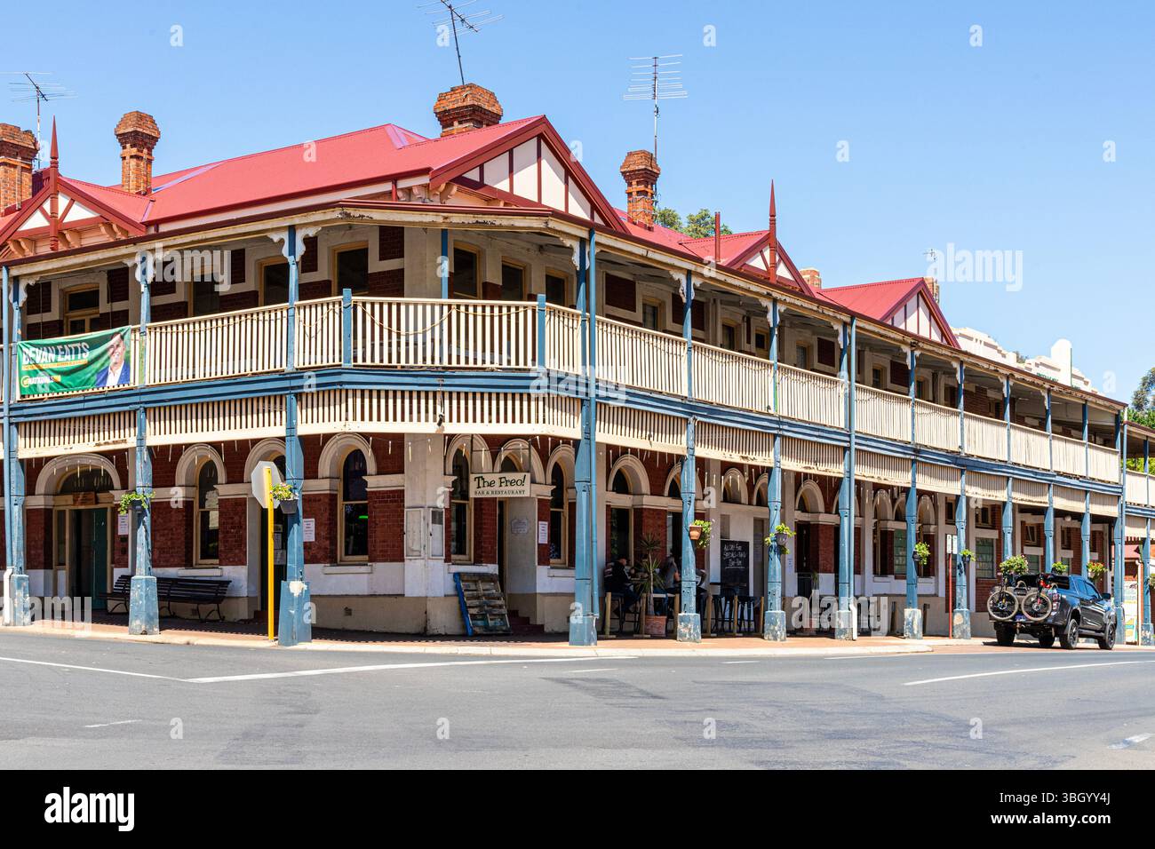 The Freo hotel, pub, bar e ristorante a Bridgetown, nella regione sud-occidentale dell'Australia Occidentale, WA, Australia. Foto Stock