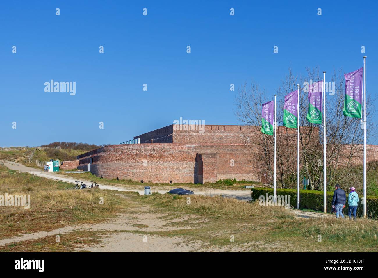 Fort Napoleon, forte poligonale di epoca napoleonica tra le dune di Ostenda, Fiandre occidentali, Belgio Foto Stock