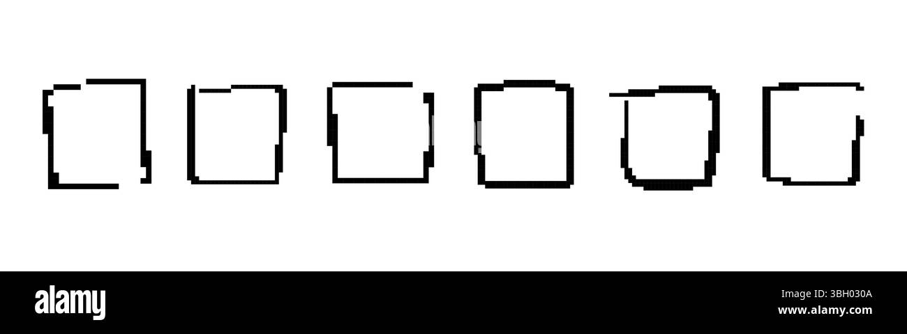 Le icone dei pixel a mosaico presentano sprite retrò e diversi design espressivi e umoristici Illustrazione Vettoriale