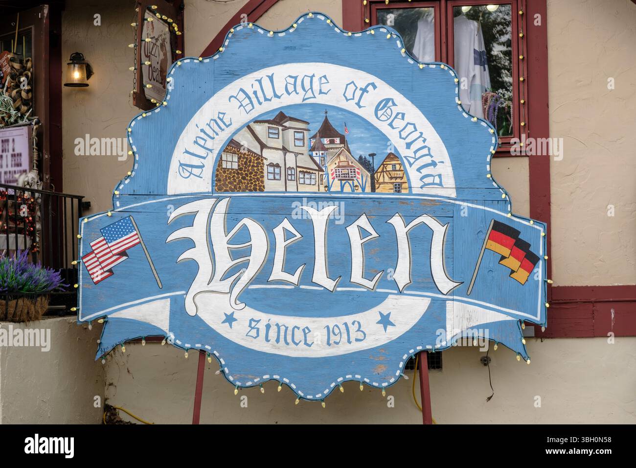 Helen, cartello decorativo di benvenuto in Georgia Foto Stock