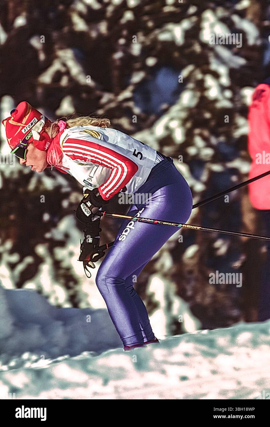Stile freestyle femminile di 15 chilometri ai Giochi Olimpici invernali del 1994 Foto Stock