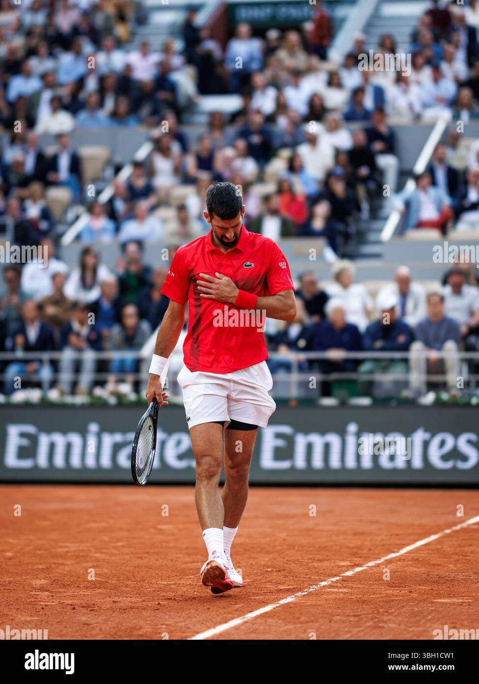 Parigi, Francia. 6 giugno 2025. Novak Djokovic (SRB) durante il Roland Garros 2025. Crediti: Corleve/Alamy Live News Foto Stock