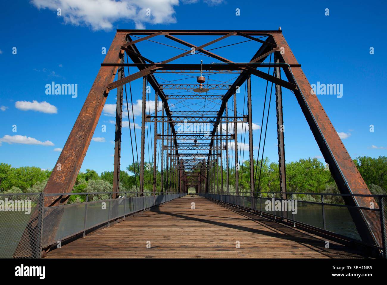 Fort Benton Toll Bridge, Fort Benton, Missouri Wild e Scenic River, Montana Foto Stock