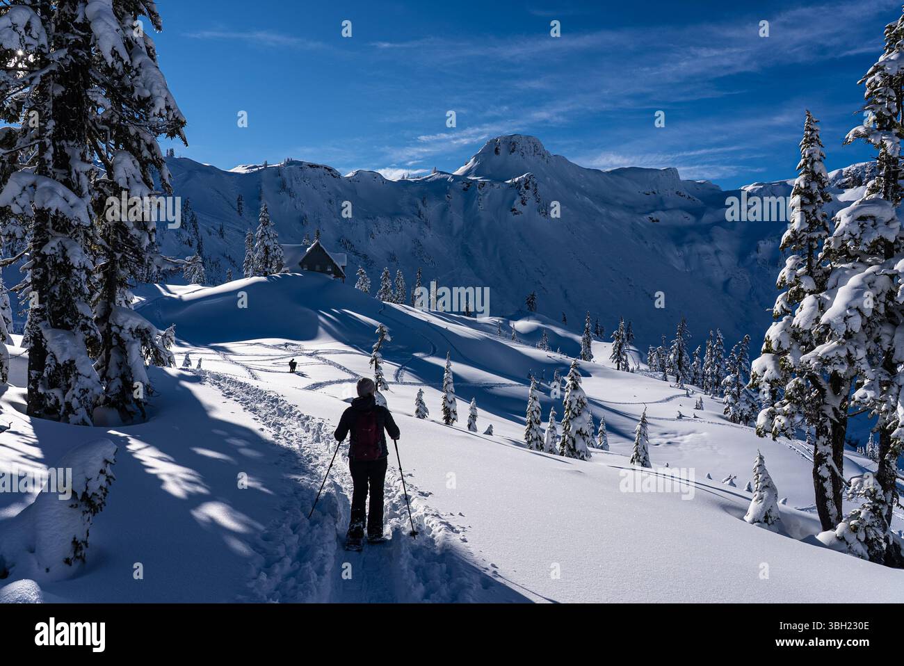 Racchette da neve, Mt Baker, Washington USA Foto Stock