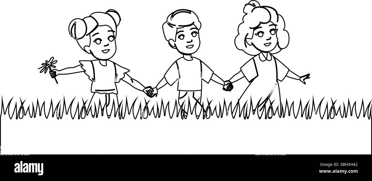 veicolo avventura per bambini nella natura Illustrazione Vettoriale