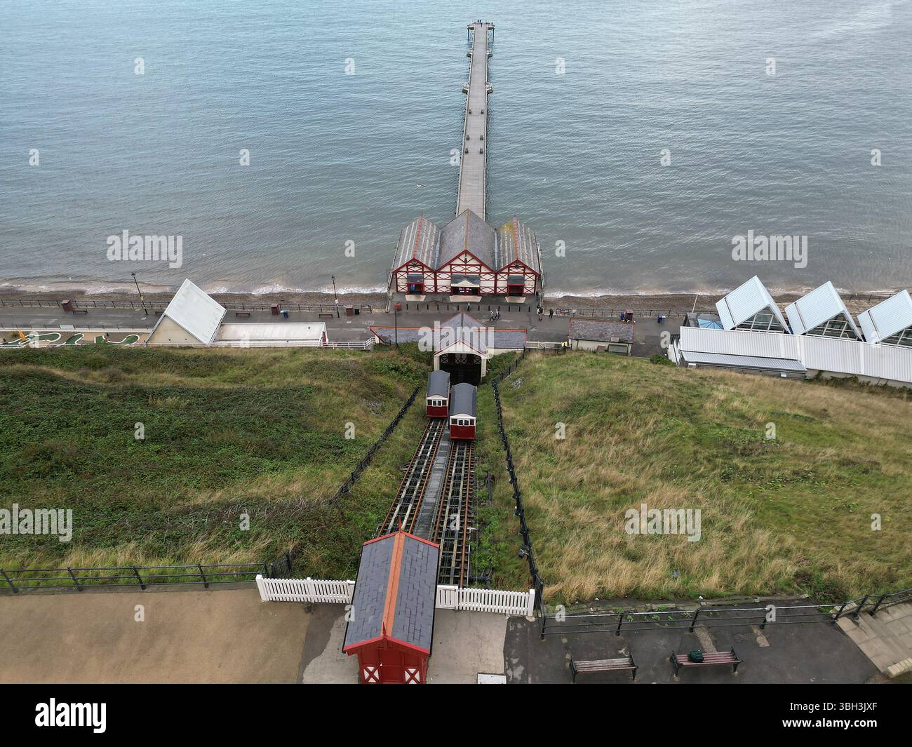Saltburn Cliff Lift, funicolare a Saltburn by the Sea, località balneare dello Yorkshire settentrionale Foto Stock