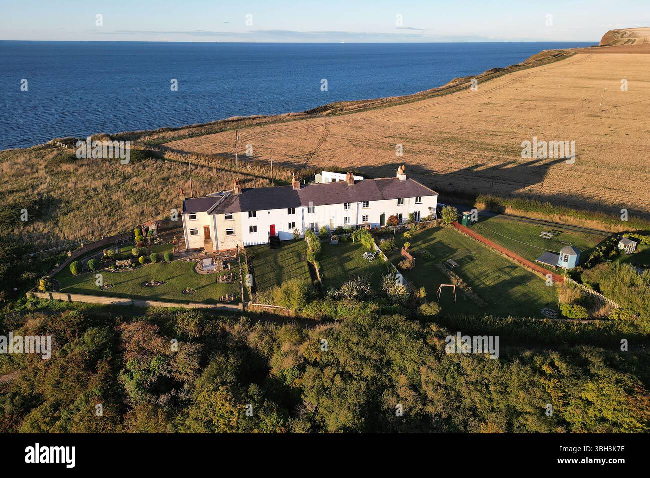 Vista aerea di Saltburn by the Sea, località balneare britannica, North Yorkshire Foto Stock
