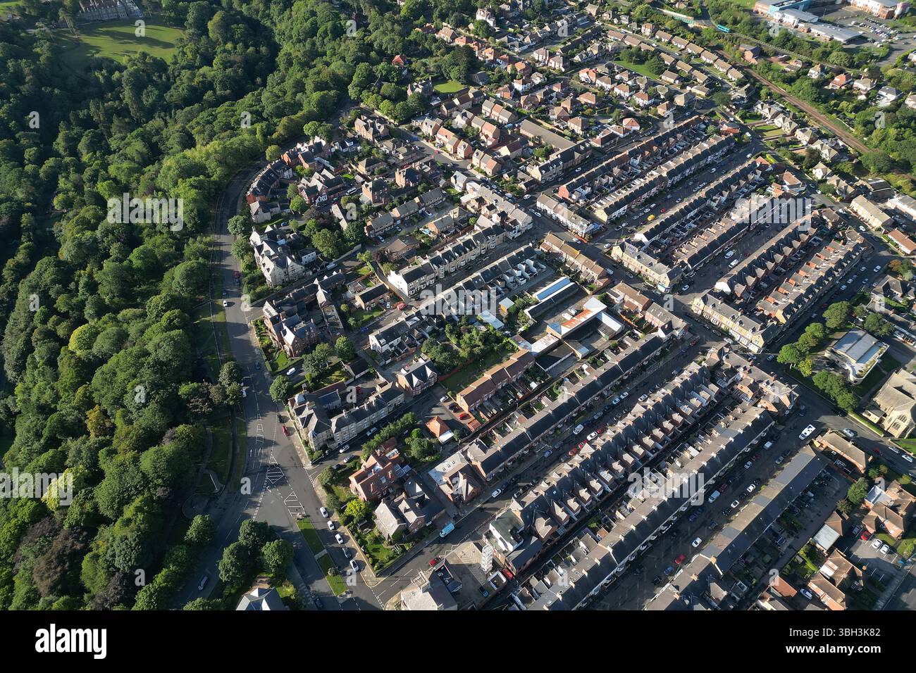 Vista aerea di Saltburn by the Sea, località balneare britannica, North Yorkshire Foto Stock