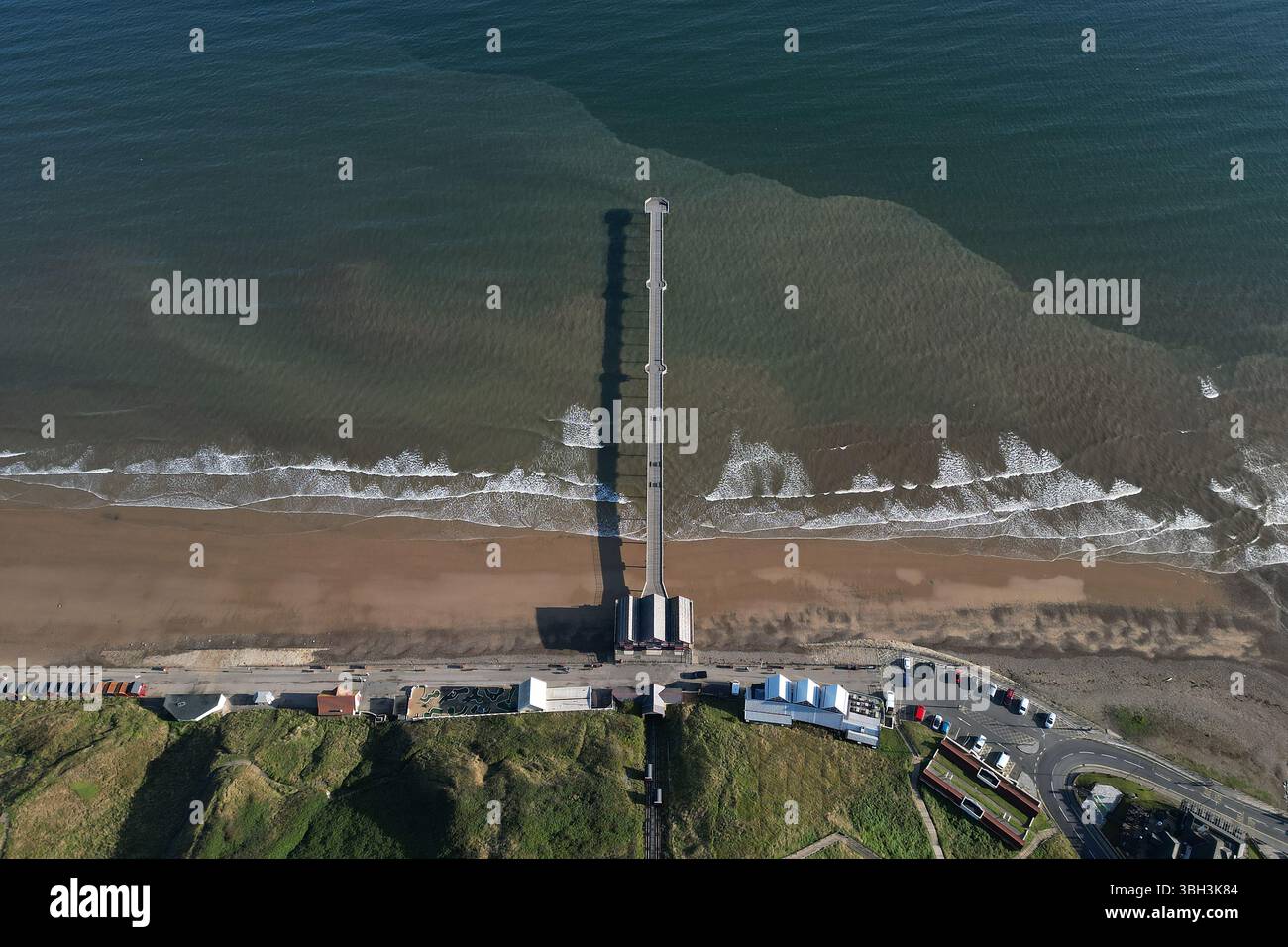 Architettura vittoriana Saltburn by the Sea victorian Pier, località turistica dello Yorkshire settentrionale Foto Stock