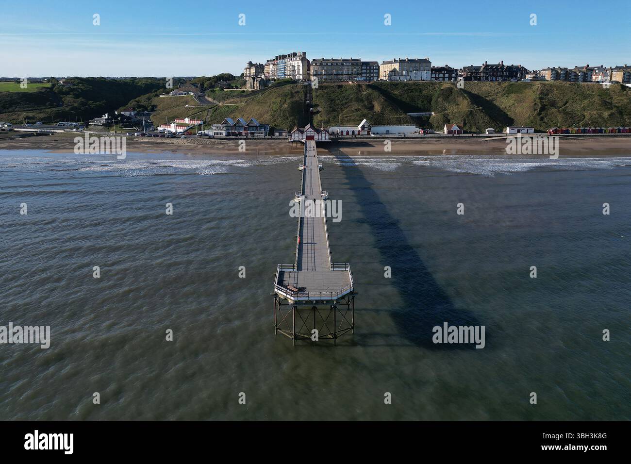 Architettura vittoriana Saltburn by the Sea victorian Pier, località turistica dello Yorkshire settentrionale Foto Stock