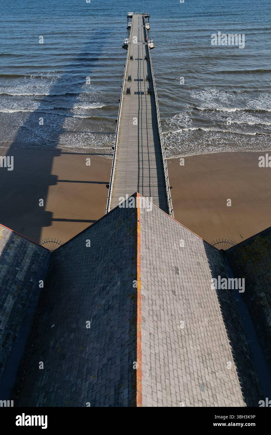 Architettura vittoriana Saltburn by the Sea victorian Pier, località turistica dello Yorkshire settentrionale Foto Stock