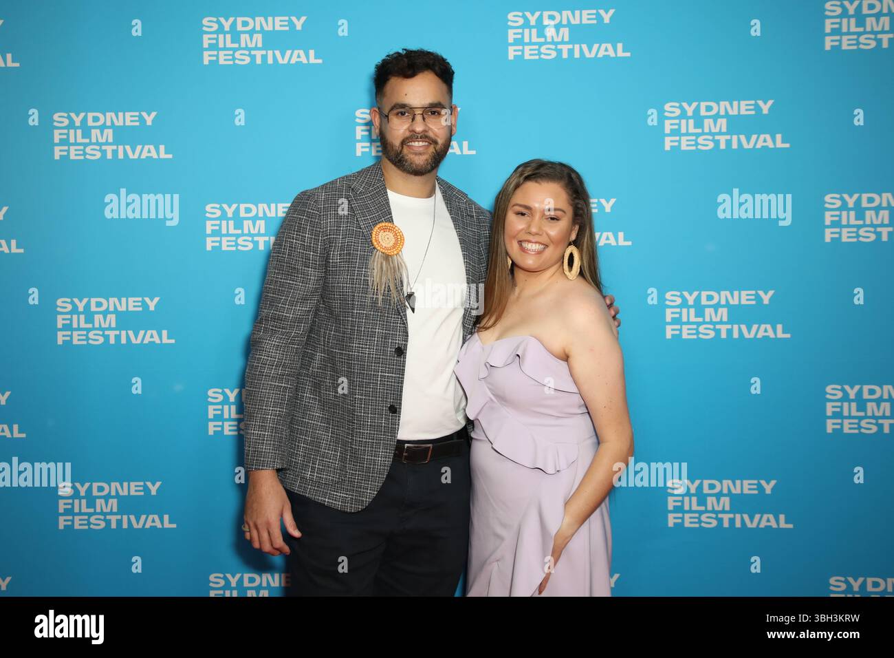 Sydney, Australia. 7 giugno 2025. James Saunders e TBC partecipano alla Yurlu | Country, World Premiere come parte del 72° Sydney Film Festival presso Event Cinemas George Street. Crediti: Richard Milnes/Alamy Live News Foto Stock