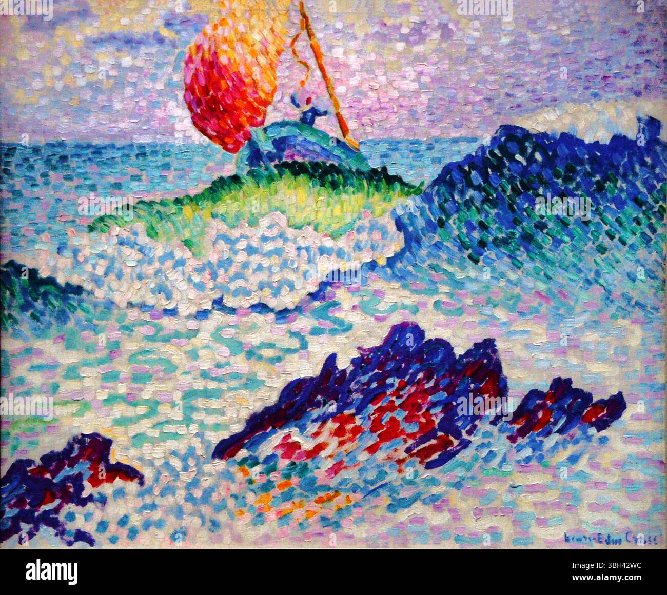 Le Naufrage di Henri-Edmond Cross – 1906 Neo-Impressionist Shipwreck Painting, Public Domain French Coastal fine Art Print Foto Stock