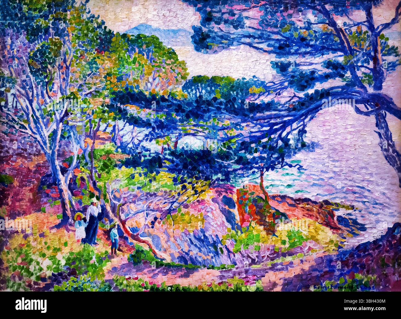 Kap di Henri Edmond Cross – 1910 Neo-impressionista Coastal Landscape Painting, pubblico dominio francese Belle Arti, Stampa ad alta risoluzione Foto Stock