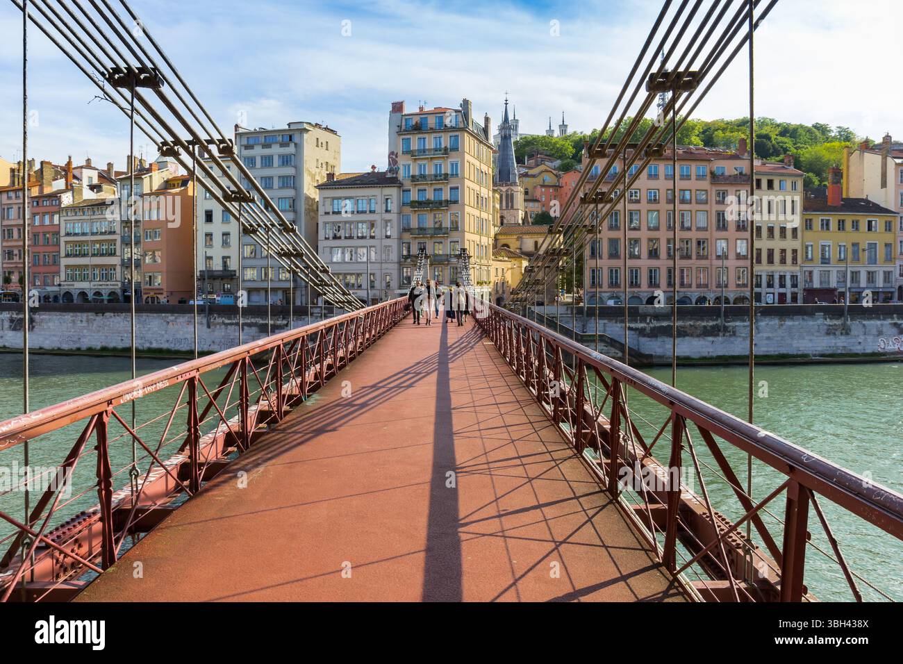 Passerelle St Georges sul fiume Saone a Lione, Francia Foto Stock