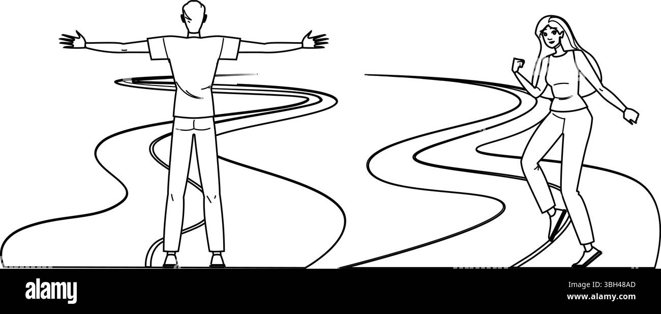 vettore di libertà di viaggio su strada aperta Illustrazione Vettoriale