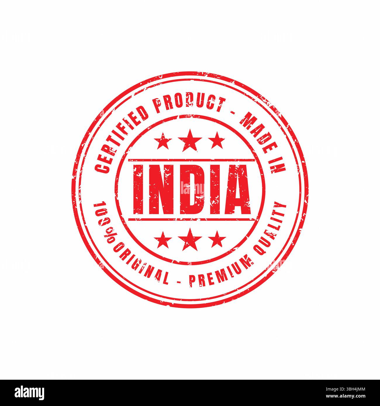 Timbro di gomma per l'India - souvenir da viaggio ed elemento di design Illustrazione Vettoriale