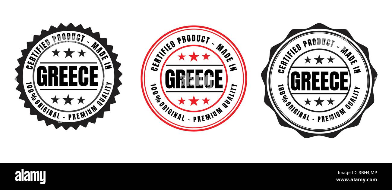 Timbro di gomma per il paese della Grecia - souvenir da viaggio e design europeo Illustrazione Vettoriale