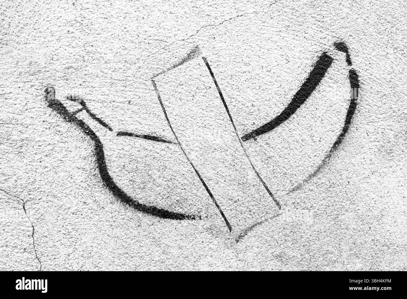 Graffiti a banana su parete in cemento. Torna indietro con spazio di copia Foto Stock