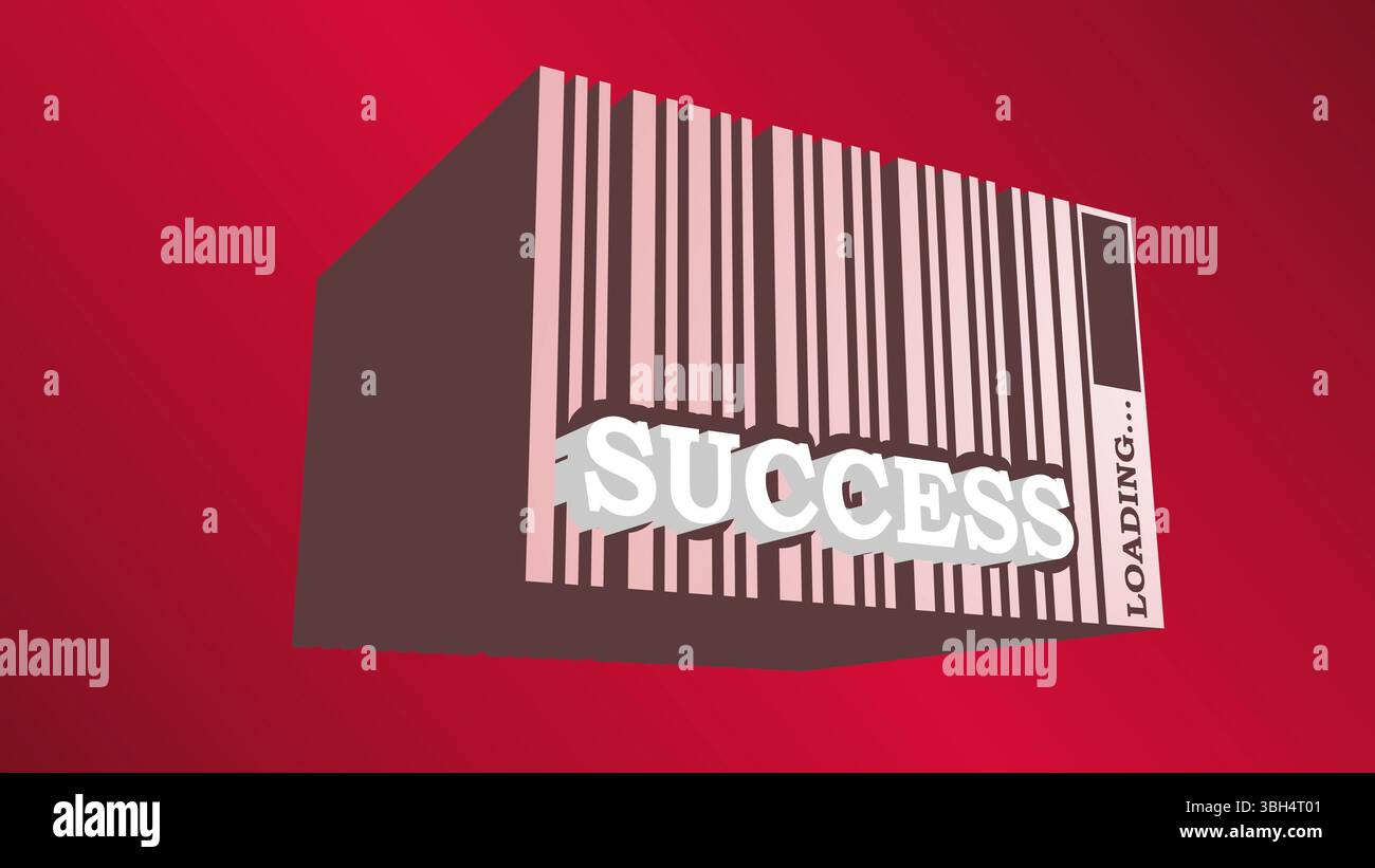 Testo bianco riuscito in codice a barre rosa. Relativo per le attività di vendita al dettaglio Foto Stock