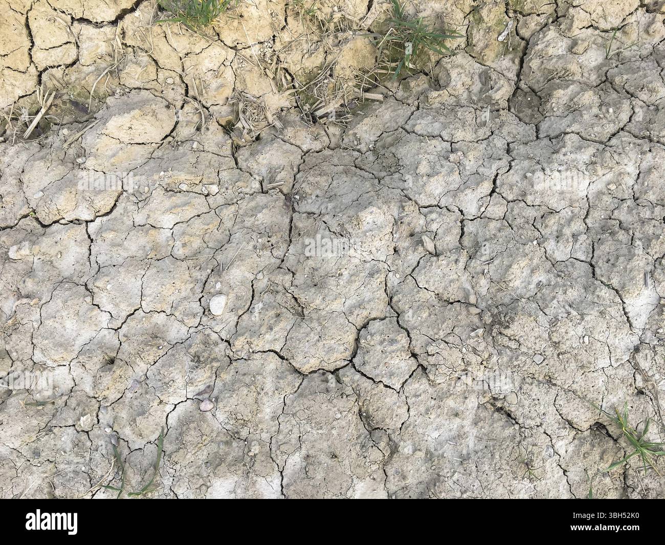 Frantumare il terreno durante la stagione secca, effetto riscaldamento globale Foto Stock