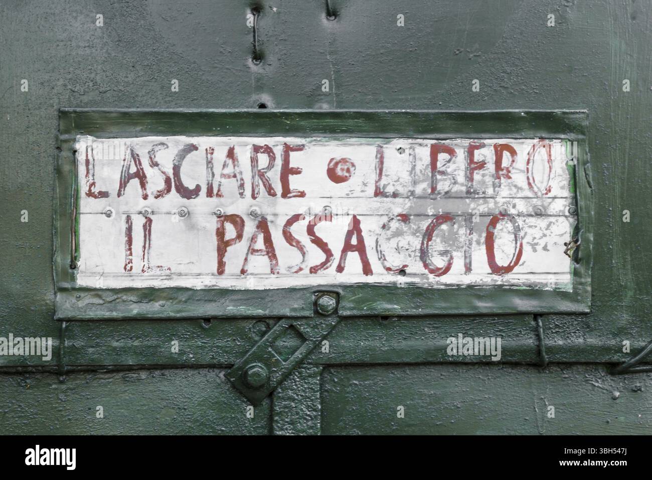 Lasciare libero passaggio all'arte Foto Stock