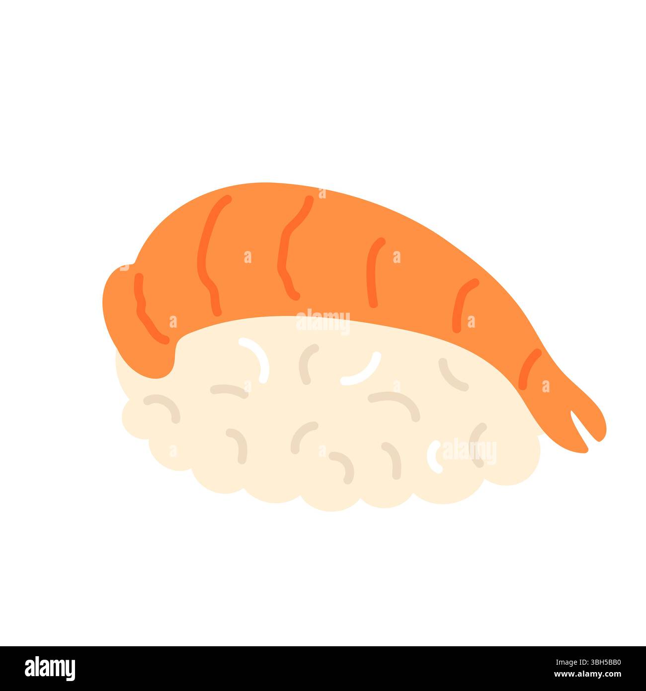 Delizioso sushi di gamberi su riso aceto servito fresco per gli amanti della cena Illustrazione Vettoriale