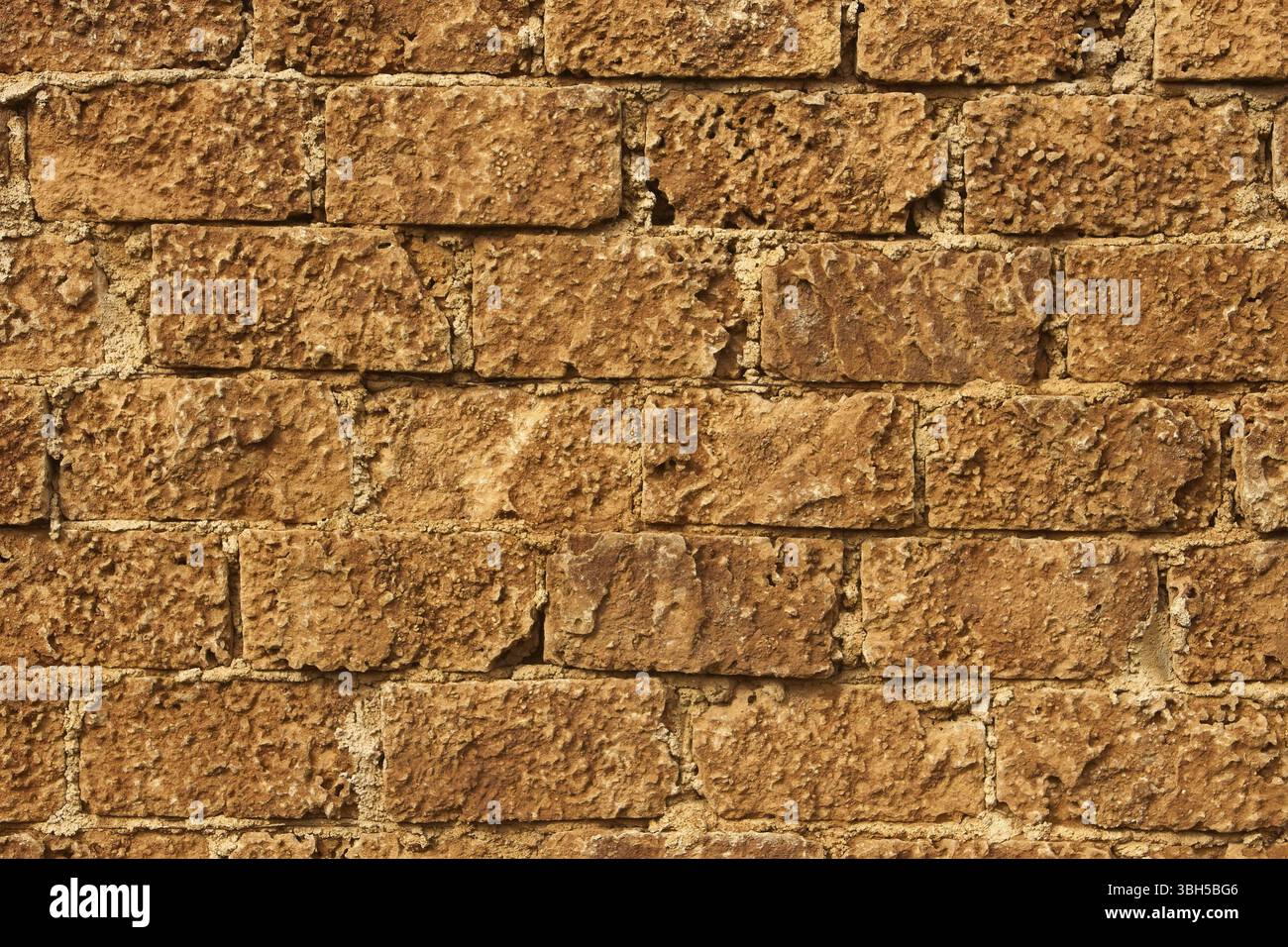 Dettaglio della parete tipici con grandi blocchi di calcare Foto Stock