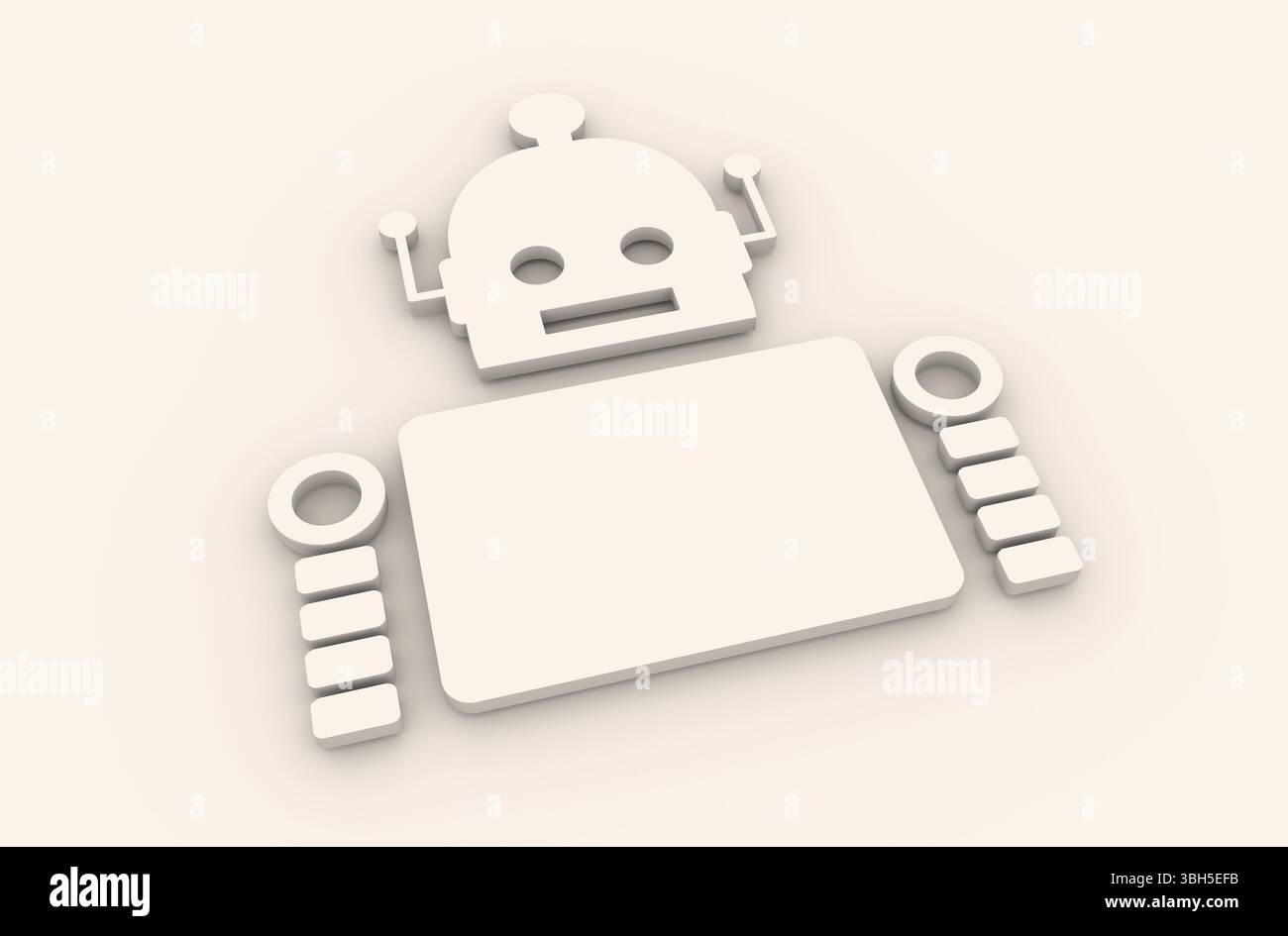 Carino robot vintage. Immagine relativa del settore della robotica. Rendering 3D. Foto Stock